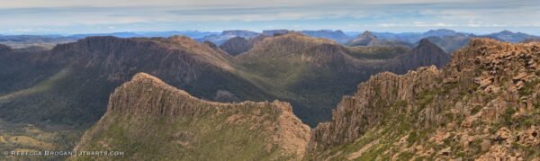 Mt. Ossa summit panorama photography. The Overland Track. Cradle Mountain - Lake St. Clair National Park, Tasmania.