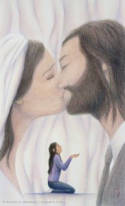 Jesus the bridegroom kissing the bride of Christ Song of Songs, Solomon.
