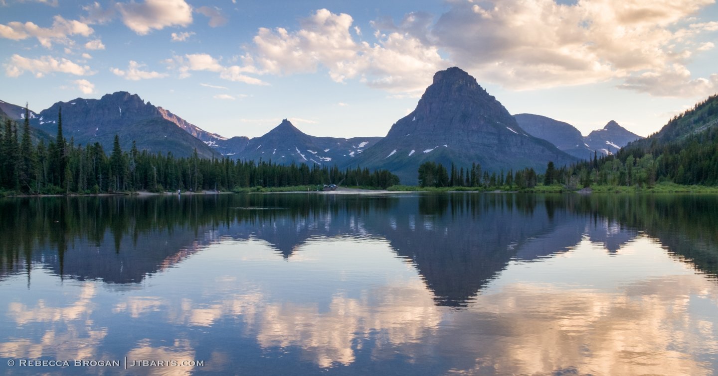 1) Sinopah Mountain Pray Lake Reflections Panorama (Two Medicine, Glacier National Park) GNP3
