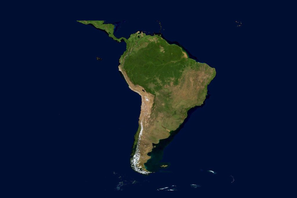 Salvation Testimonies from South American and Central America map.
